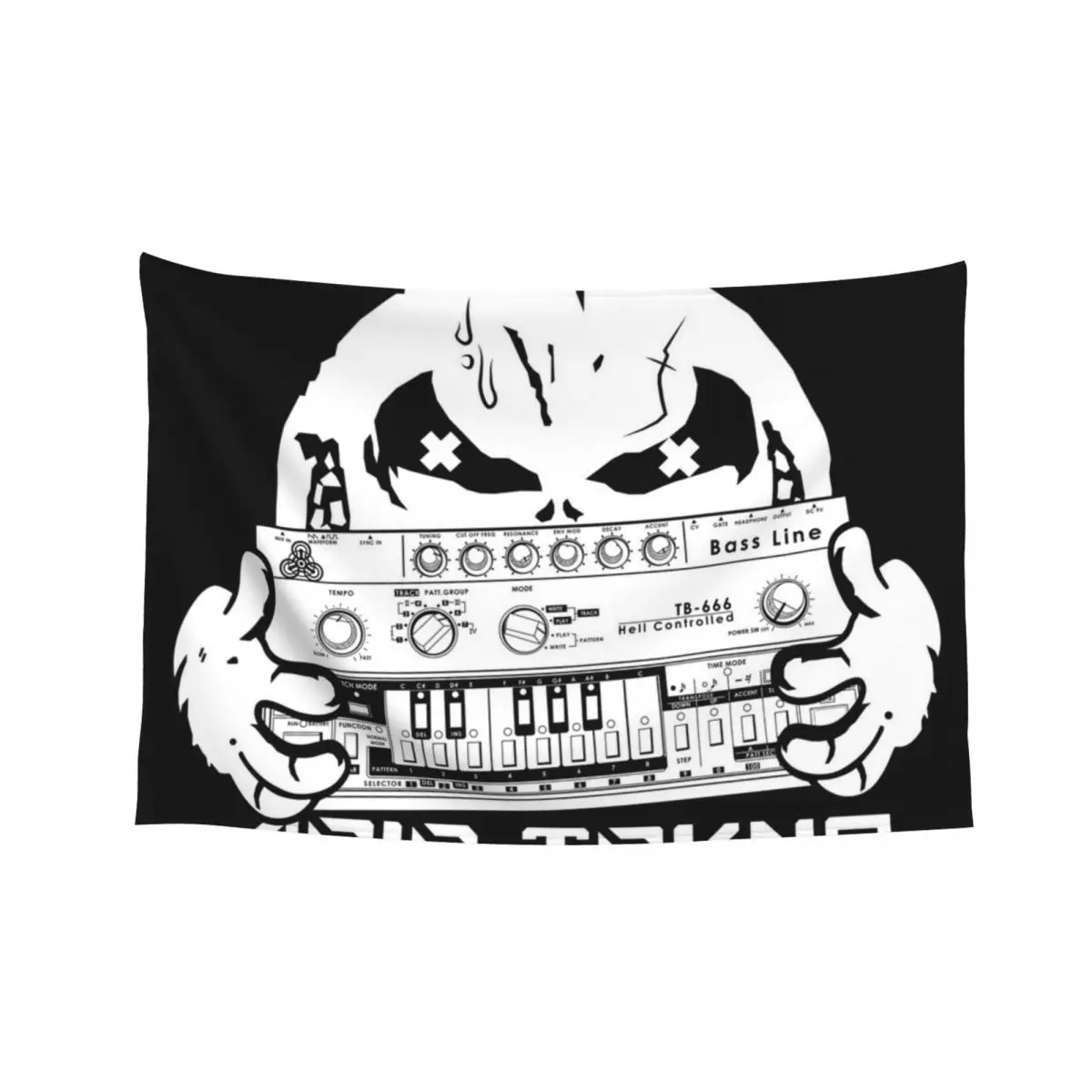 

acid tekno (no color version) Tapestry Wall Hangings Decoration Aesthetic Room Decor Tapestry