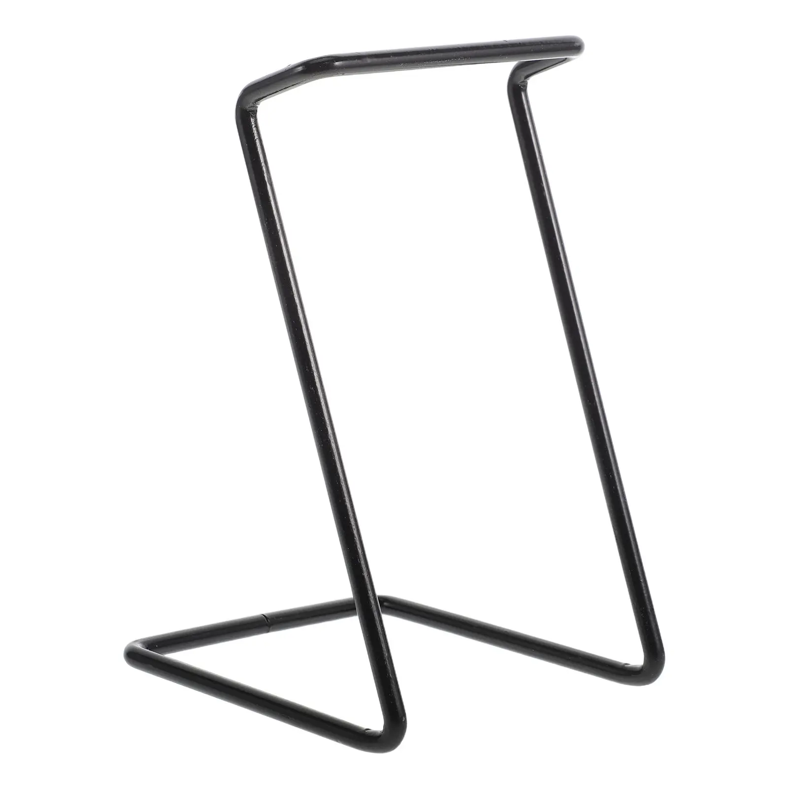 Black Metal Office Telephone Stand Desktop Landline Phone Holder Certificate Display Rack for Customer Service Workspace