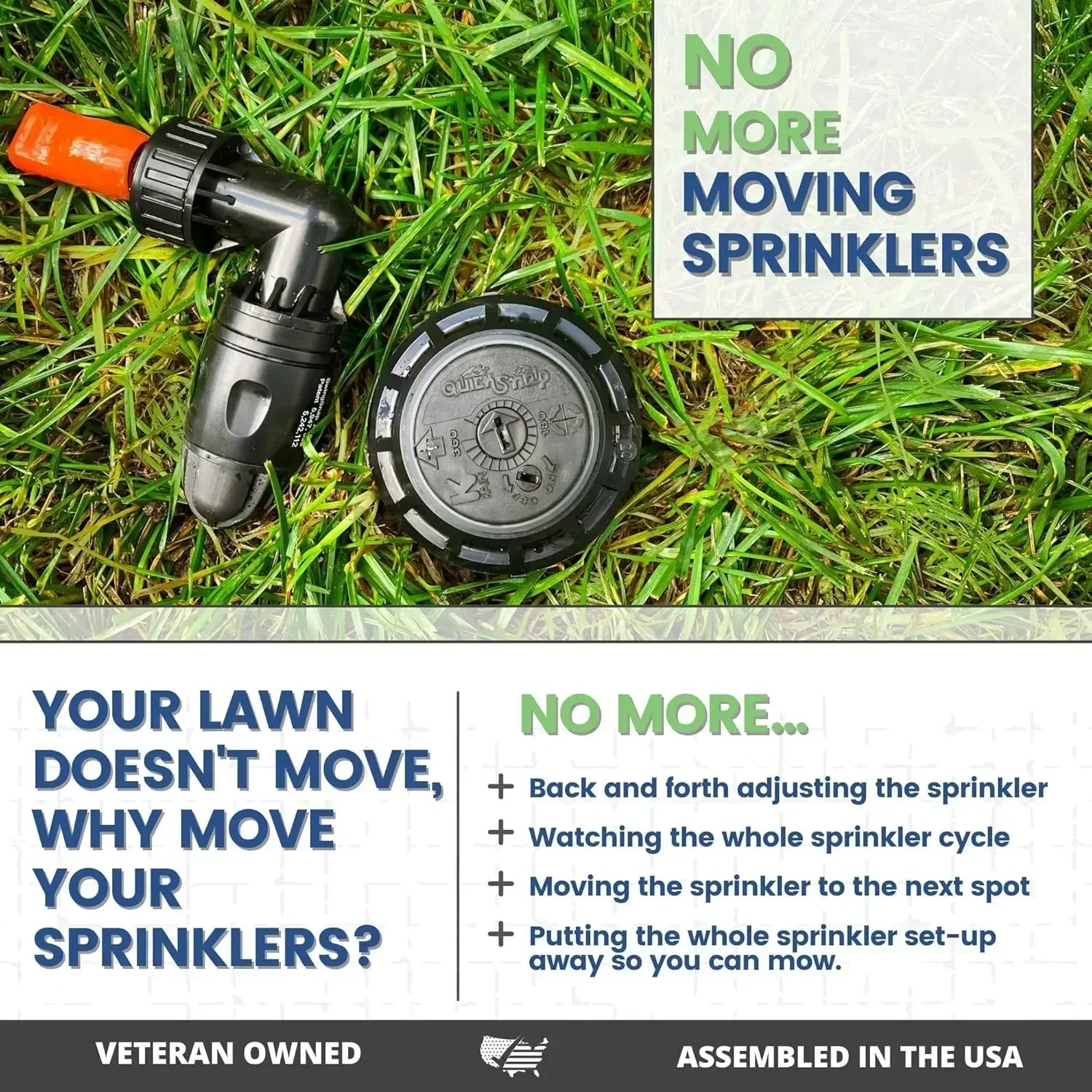 

[XMSJ]745 In-Ground 5-Inch Pop-Up Adjustable Sprinkler 5-Pack With Quick Hose Connectors And Splitters