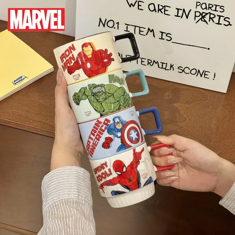 

Marvel Mug Captain America Hulk Stackable Ceramic Cartoon Anime Cool Figure Dormitory Office Home Coffee Milk Water Cup Gifts