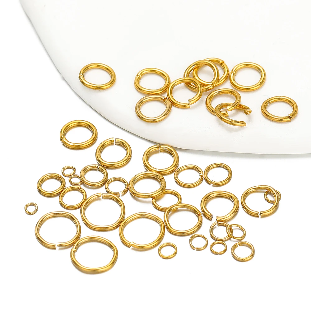 

100pcs Stainless Steel Real Gold Color Plating Jump Rings Split Rings for Jewelry Making Findings DIY Necklace Wholesale Crafts