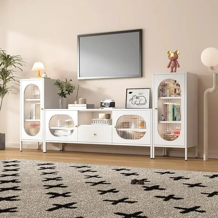 

Household wrought iron TV cabinet Network door Sliding door Low cabinet Living room combination cabinet Modern Nordic locker