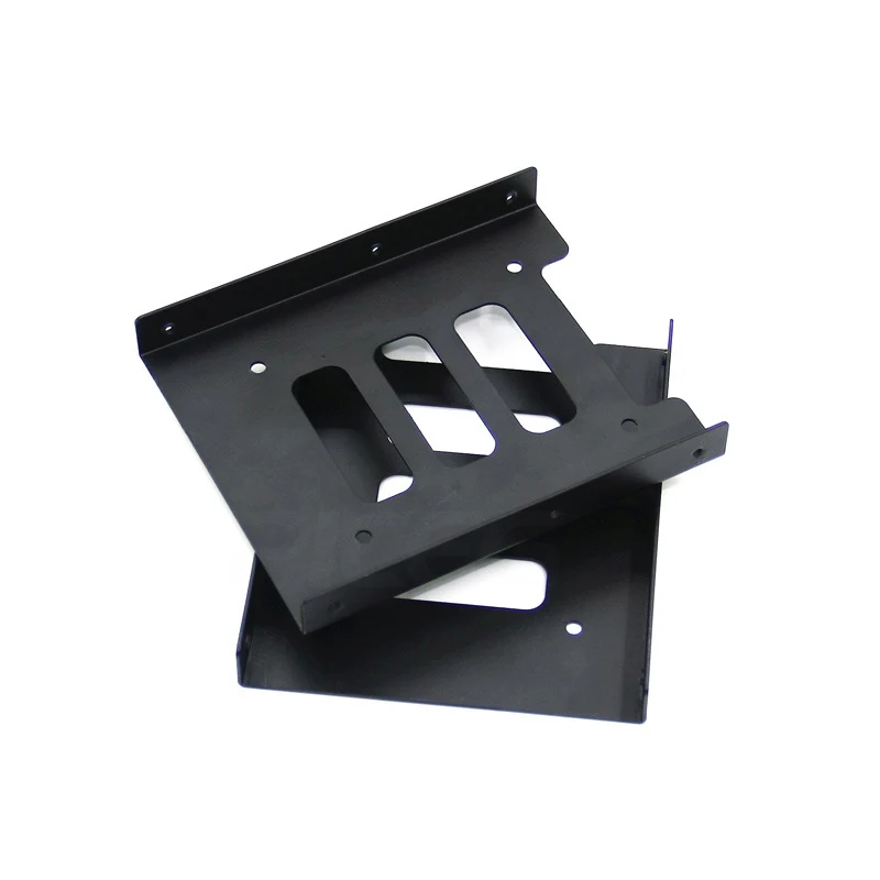 Patines negros de 2,5 "para SSD a bandeja Caddy de bahía de 3,5", disco duro HDD, bandeja de montaje de Metal, soporte, adaptador, carcasa convertidora