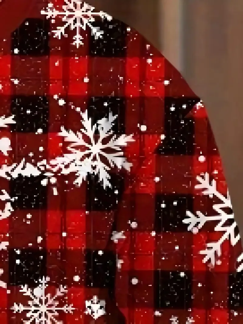 يتميز مجموعة البلوز الرجالية الجديدة برقبة دائرية لربيع وخريف 2025 بطباعة كاجوال ومريحة بنمط عيد الميلاد ثلاثي الأبعاد #5