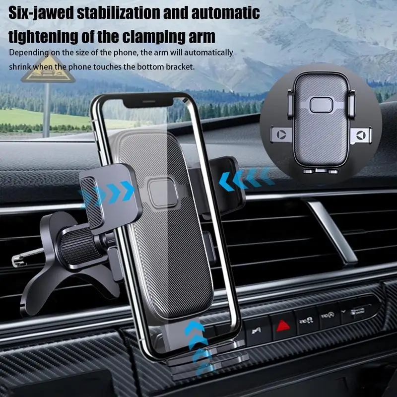 Car Phone Holder Mount Clip Vent Mount Phone Holder 360 Degree Rotating Wear-Resistant Vent Clip Phone Holder Non-slip For Truck