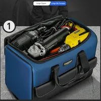New Square Rectangular Waterproof Tool Bags with Strap Large Capacity Bag Tools Increase 30% Capacity for Electrician Carpentry