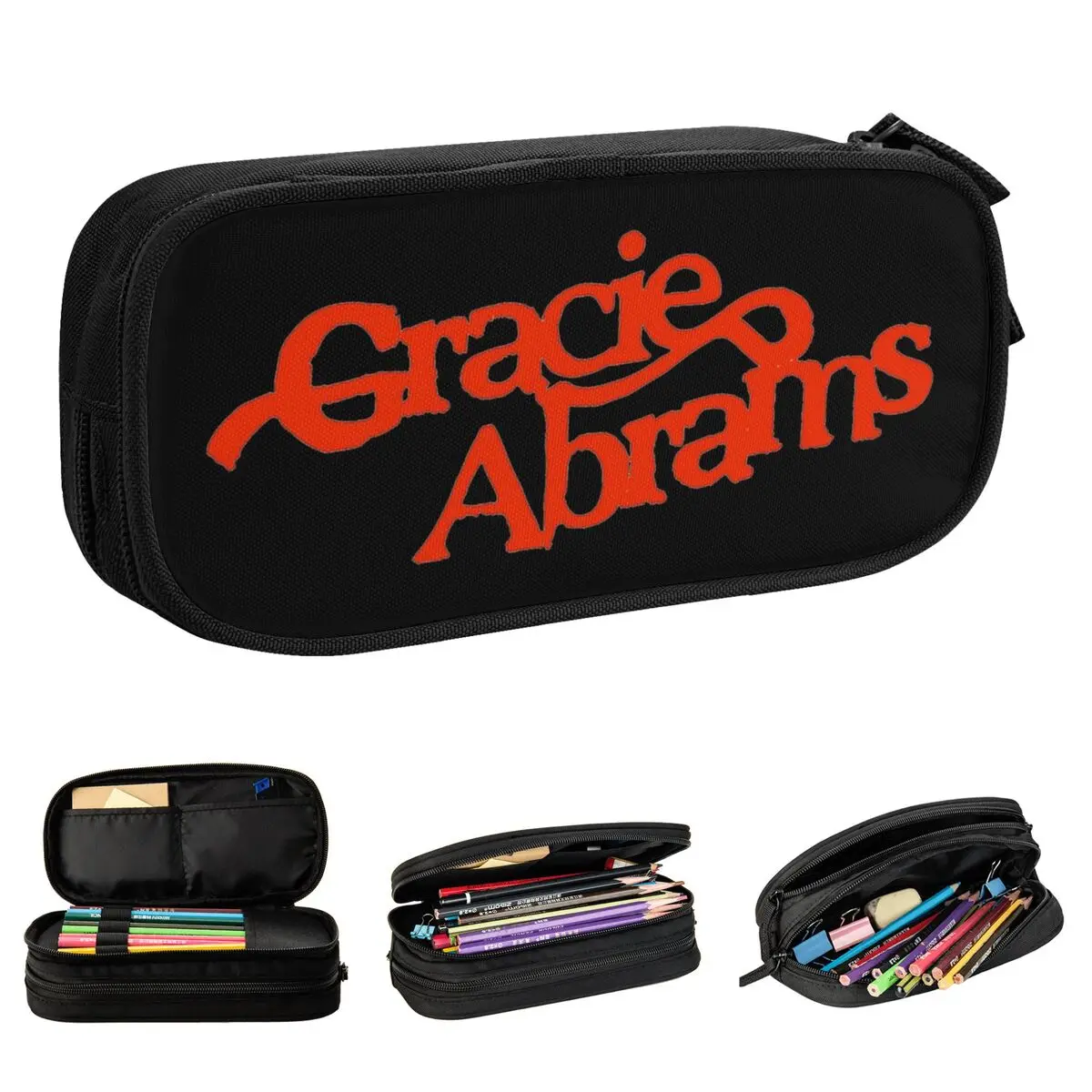 

Эстетический пенал с логотипом Gracie Abrams, пеналы, держатель для ручек для девочек и мальчиков, большие сумки для хранения, школьные принадлежности, подарки, канцелярские принадлежности