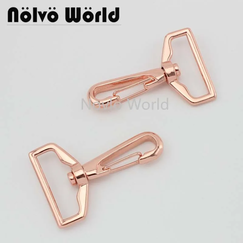 

Nolvo World 5-20-100pcs 3 colors 58*39mm 1-1/2" rose gold metal bags strap buckles lobster clasp collar carabiner snap hook