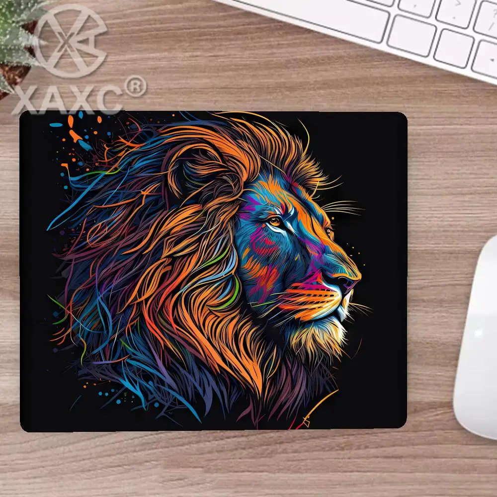 Cyber-style fierce lion design gaming  Non-Slip Durable Desk Mat Gaming mats pc accessories  Office carpet Small Mouse Pad