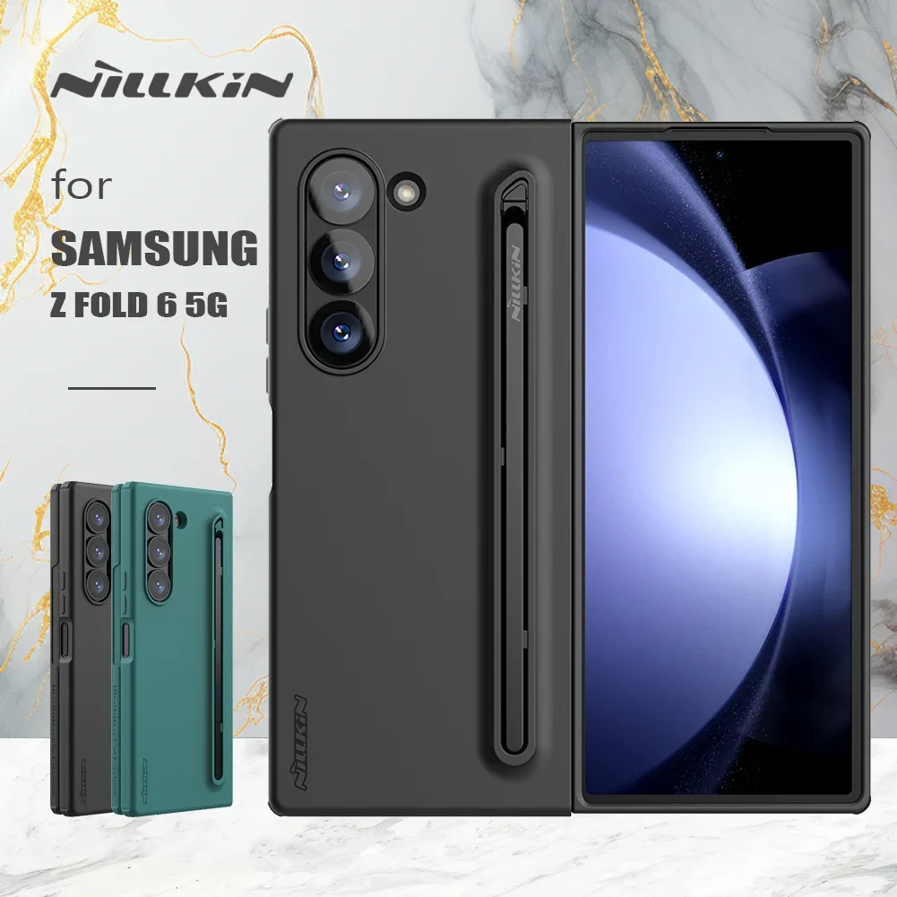 

for Samsung Galaxy Z Fold 6 5G Case Nillkin Foft Touch Silky Silicone with Customs S-Pen Cover Flex Pure Fold 360 Cases