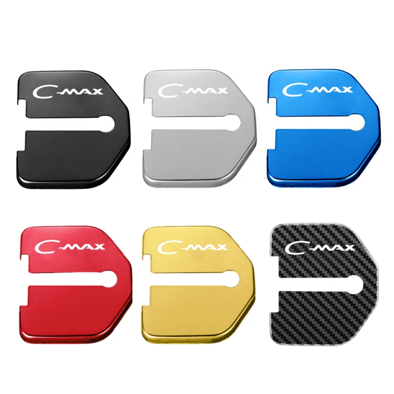 4pcs/set Car Styling Door Lock Protective Covers Case Anti-rust Stickers for Ford C-MAX Cmax Logo Auto Decorative Accessories - view 3