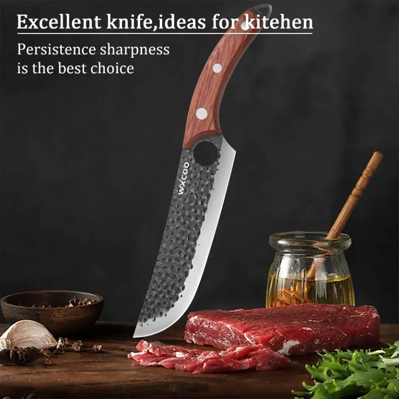WXCOO Slicer Meat Cleaver Knife Stainless Steel Kitchen Knives Ultra Sharp Fruit Slicing Utility Knife for Houshold Cooking Tool