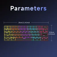 AJAZZ NK61 Wired Gaming Mechanical Keyboard 60% RGB Hot-Swappable 61 Keys Red Switch Mini Keyboard for Gamer PC 6