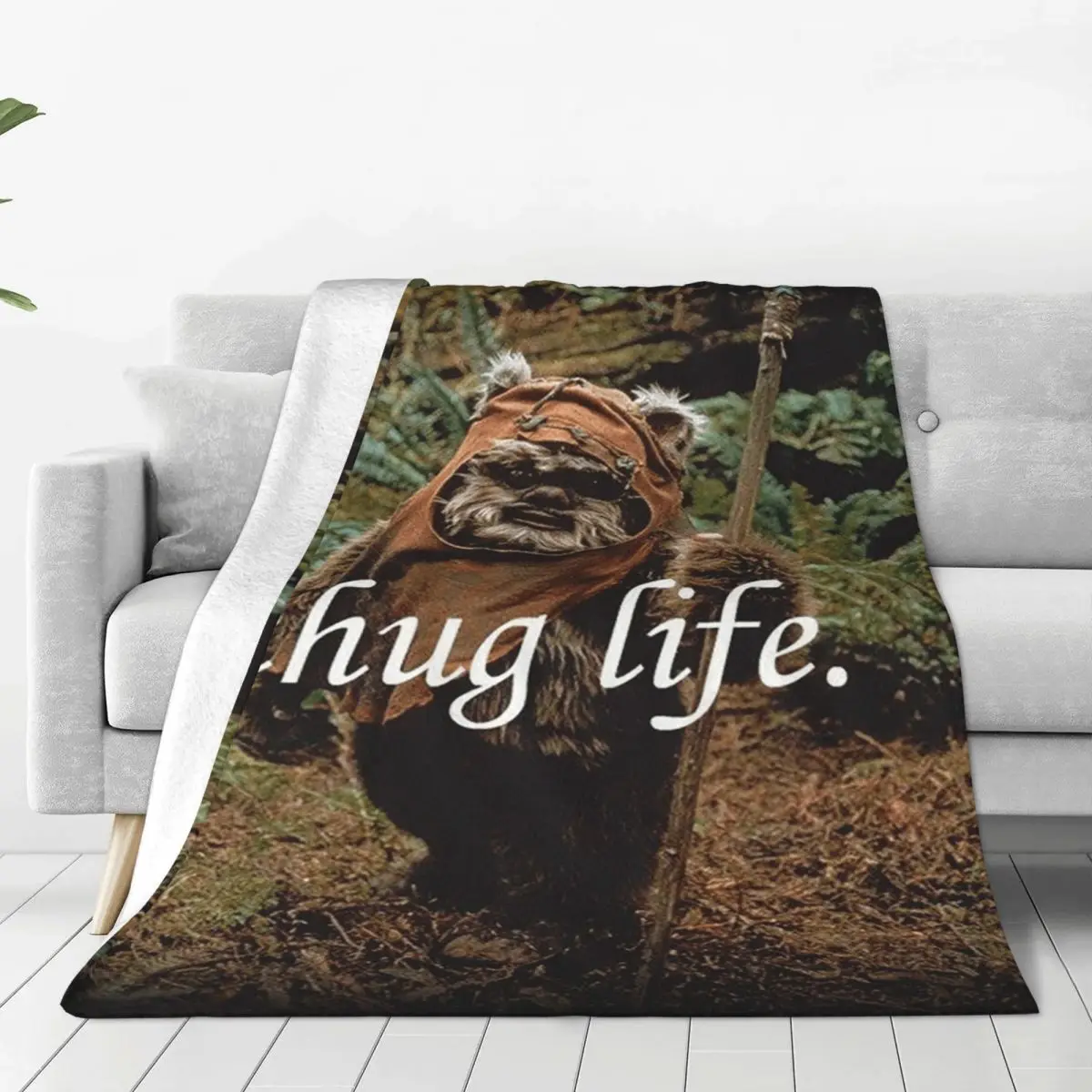 Ewok Thug Life Blankets Soft Warm Flannel Throw Blanket Bedding for Bed Living room Picnic Travel Home Sofa