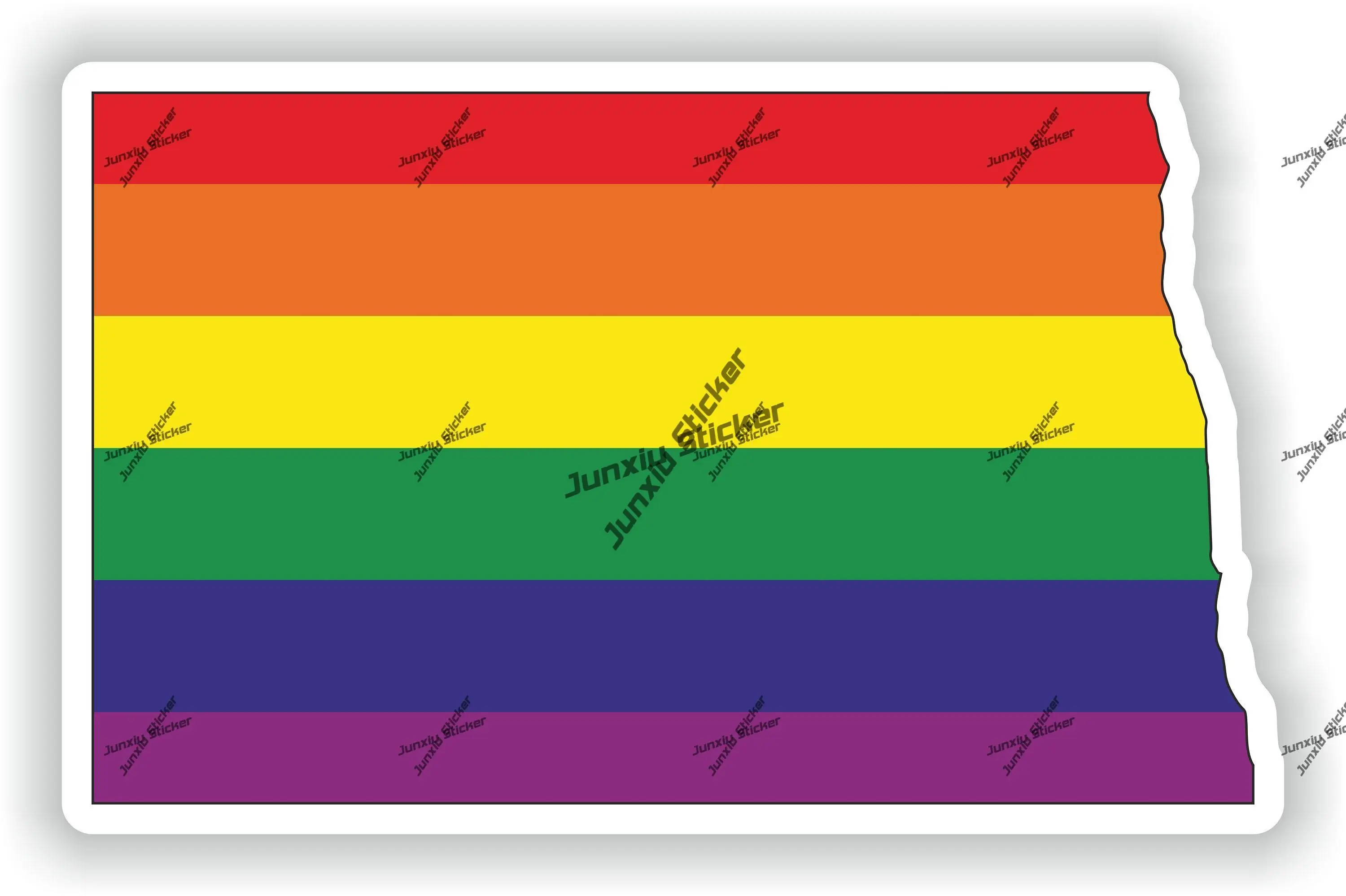 

North Dakota Sticker North Dakota Transgender Pride Gay Rainbow Silhouette Decal for Car Laptop Fridge Window Reflective-silver