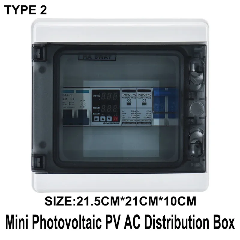 Mini Photovoltaic PV AC Distribution Box Inverter Side Connection Economical Off-Grid Connected Box