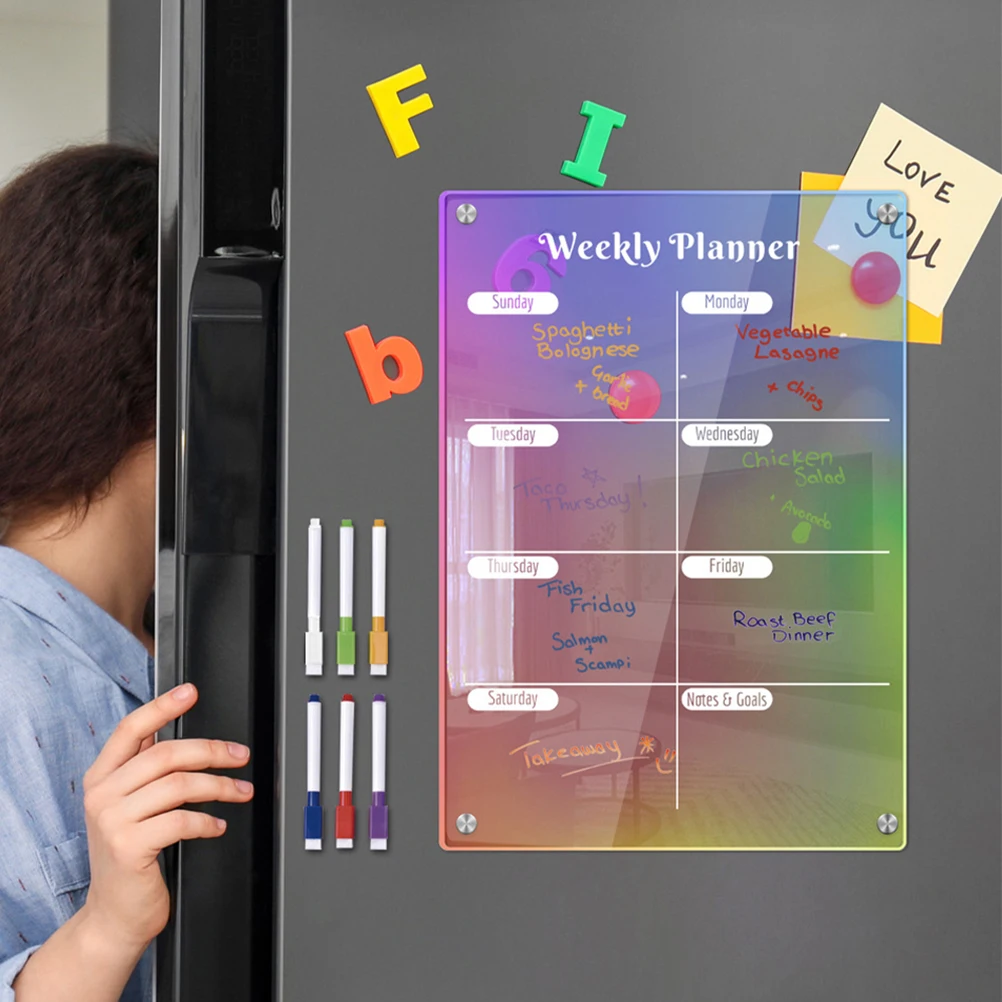 

Planning Board Notepad Pen Set Office Fridge Magnetic for Acrylic Kitchen Dry Erase