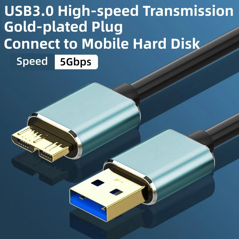 USB3.0 A To Micro B Connector Cable 5Gbps High Speed Transmission For MacBook Laptop Smartphone Connection Hard Drive Disk