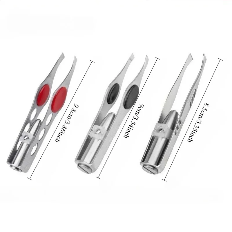 With LED Light Makeup Tool 1pcs Hot Sales Portable Stainless Steel Button Cell Smart Design Eyebrow Hair Remove Tweezer
