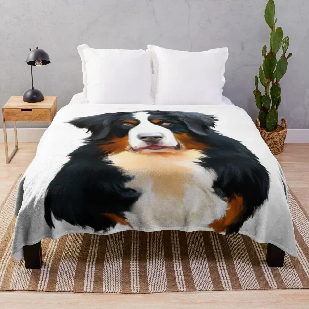 

Cute Bernese Mountain Dog Drawing Throw Blanket Cozy Throw Blanket for Bed Sofa Chair