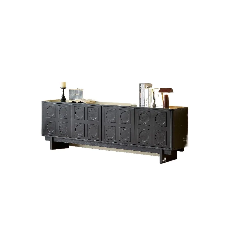 Floor-to-ceiling TV cabinet, storage cabinet, niche, living room movable medieval aesthetics