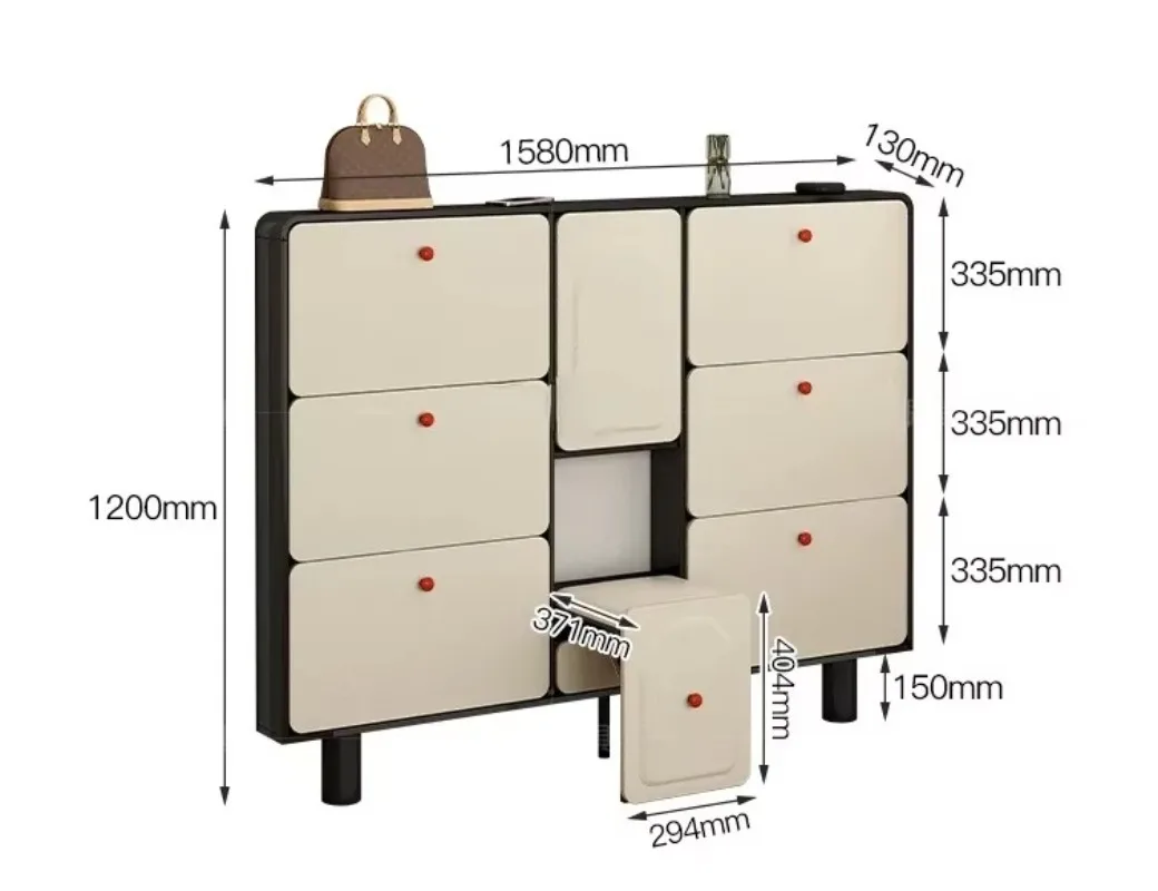 

Cream wind tipper cabinet stool in one