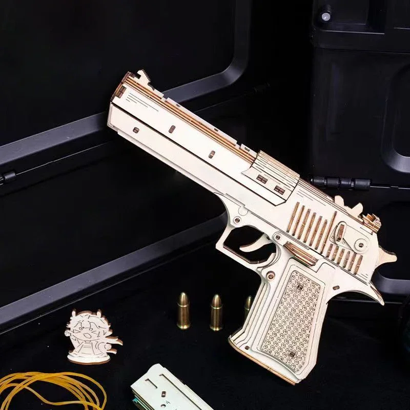 Pistol 3D Wooden Puzzle, Scale Model,DIY Model Kit, Handcraft Gift,Home Decoration,Mechanical Model Kit, Building Toy