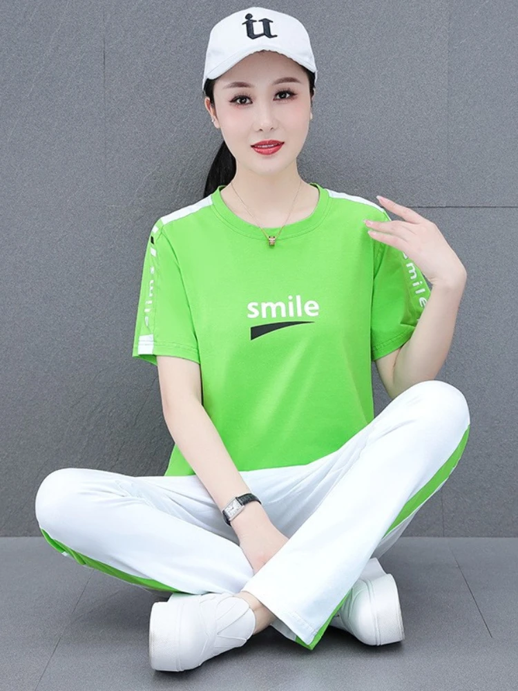 Tracksuits Ladies 2022 Summer New Women Clothing Summer Fashion Casual Sportswear Suit Shuffle Dance Square Dance Two-piece Set