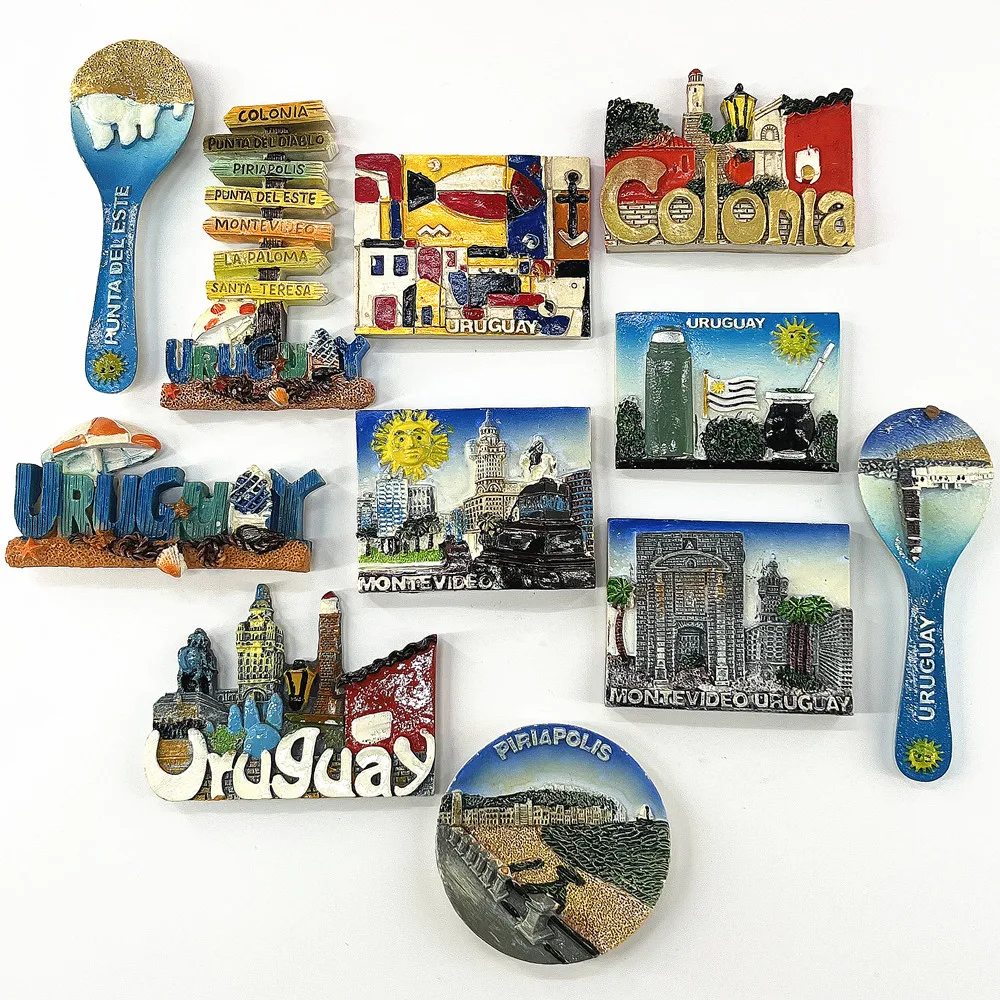Uruguay 3D Street Sign Fridge Magnet, Resin Travel Souvenir, Gift & Collectible