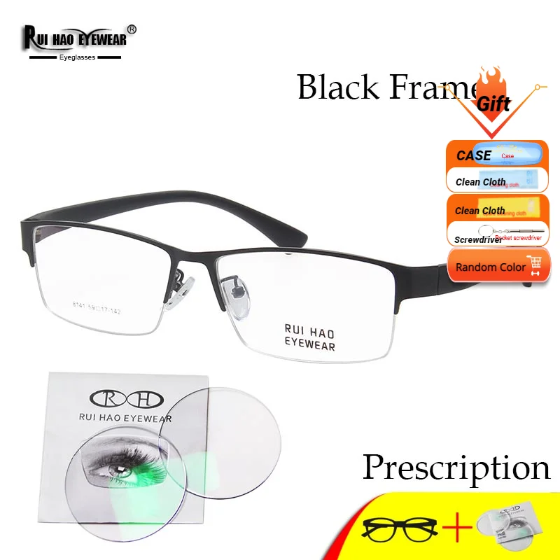 

Men Prescription Eyeglasses Rectangle Glasses Frame Fill Resin Lenses Customze Myopia Reading Progressive Spectacles 8141