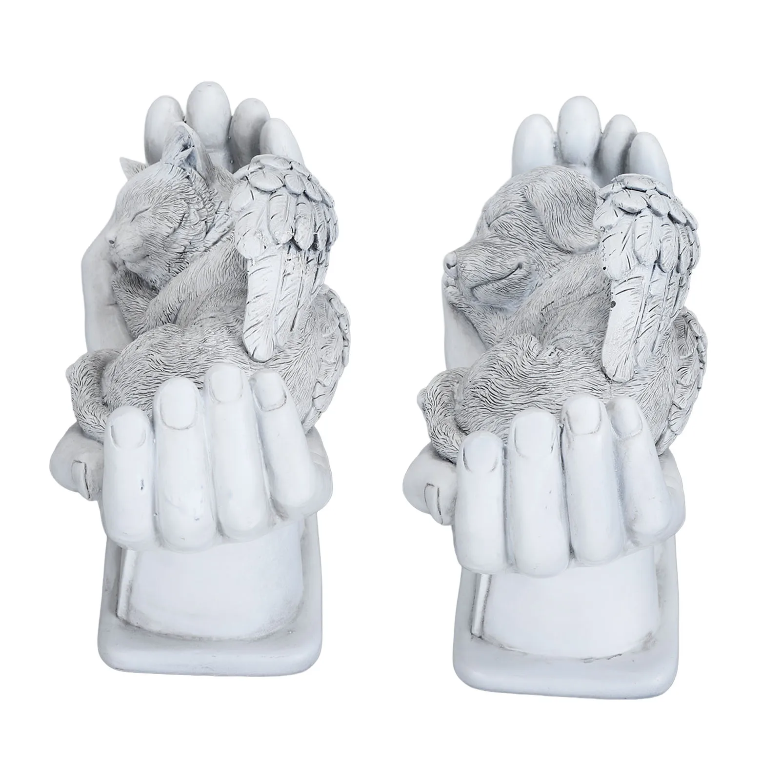 Pet Memorial Statue Outdoor Garden Decor Ornament Angel with God Hands Gravestone Memorial Garden Stone view 3