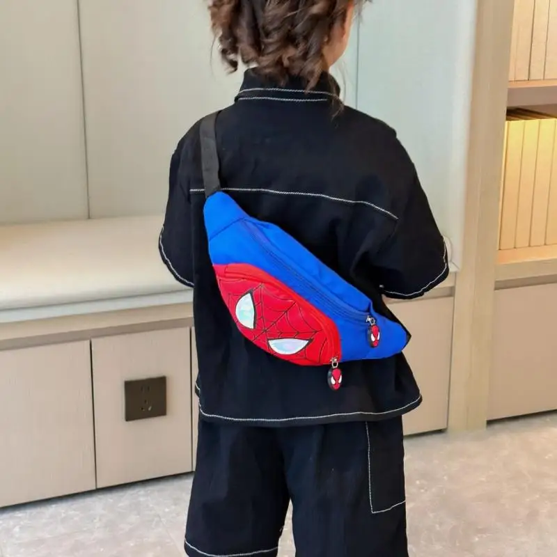 Anime Spider-Man Chest Bag Cartoon Shoulder Bag Superman Iron-Mans Children's Handbag Crossbody Travel Storage for Kids Toy Gift