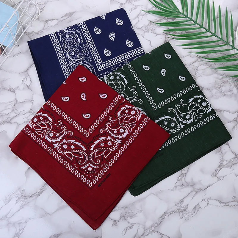 18Colors HOT Cashew flowers Hip Hop Printed Bandana Men Women Outdoor Headbands Band Wrist Wraps amoeba Scarves Hair Accessory