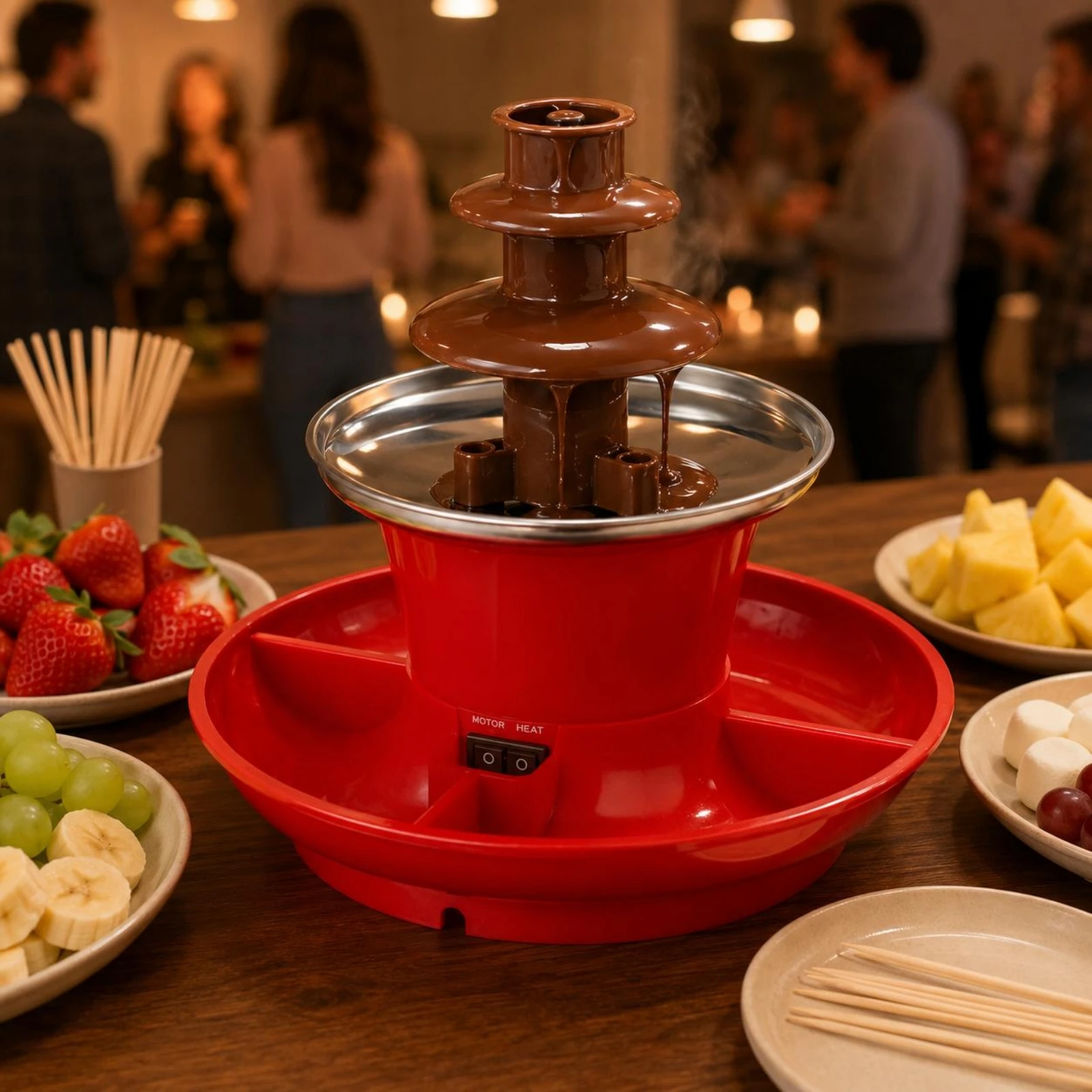 Three-Tier Chocolate Fountain Detachable Chocolate Fountain Machine Party Appliance Spiral Auger Easy to Clean