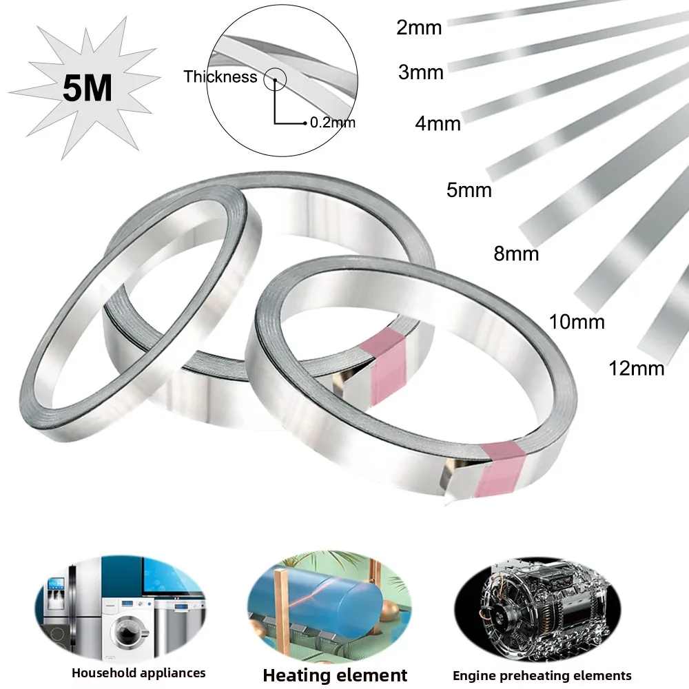5 Meters Nickel-chromium Alloy Flat Strip Packaging Machine Nickel-chromium Alloy Heating Strip/electric Heating Wire Flat Strip