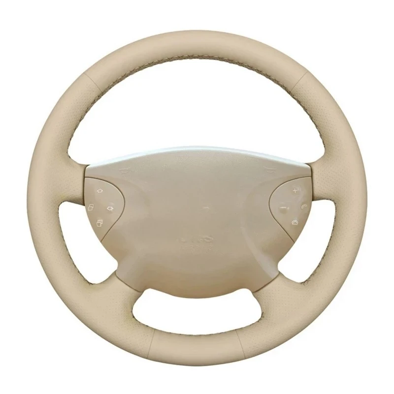 Car Steering Wheel Cover Hand-Stitched Beige Artificial Leather For Mercedes Benz E-Class W211 G-Class W463 2002-2006 2007