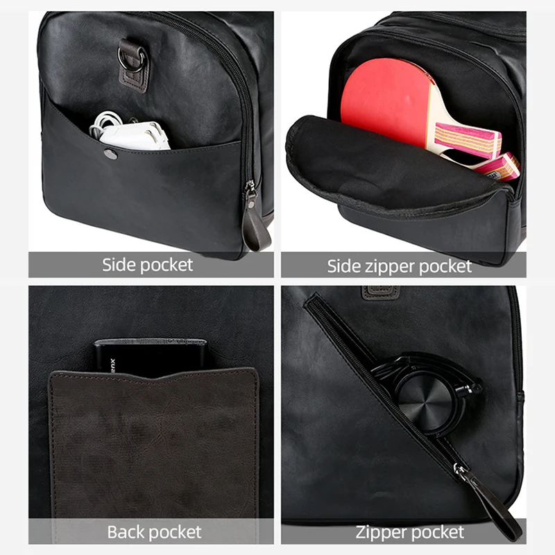 Bolsa de viagem de couro pu, bolsa de bagagem para fim de semana durante a noite, para homens e mulheres, academia, esportes, crossbody, bolsas à prova d'água