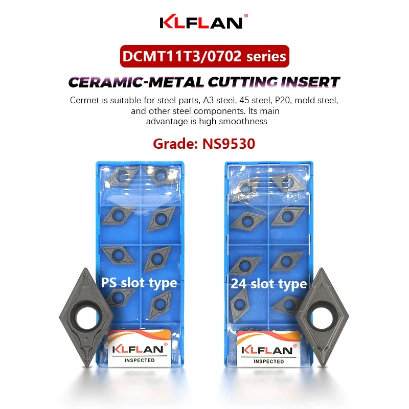 

DCMT11T304 DCMT070204 Series Rhombic Boring Insert Turning CNC Insert Cermet Insert For Stainless Steel CNC lathe cutting tools