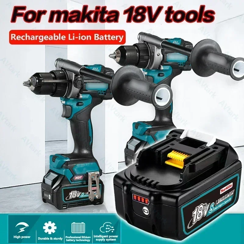 Batería recargable de iones de litio para Makita, repuesto Original de 18V, 12,0 Ah, LXT, BL1860B, BL1860, BL1850, DHP482RFX9