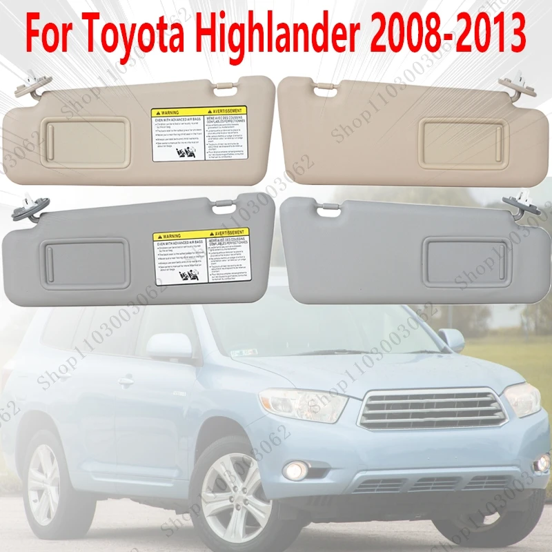

Солнцезащитный козырек 74320-48500-B0 74320-48500-E0 для Toyota Highlander 2008 2009 2010 2012 2013, салонный солнцезащитный козырек автомобиля с косметическим зеркалом