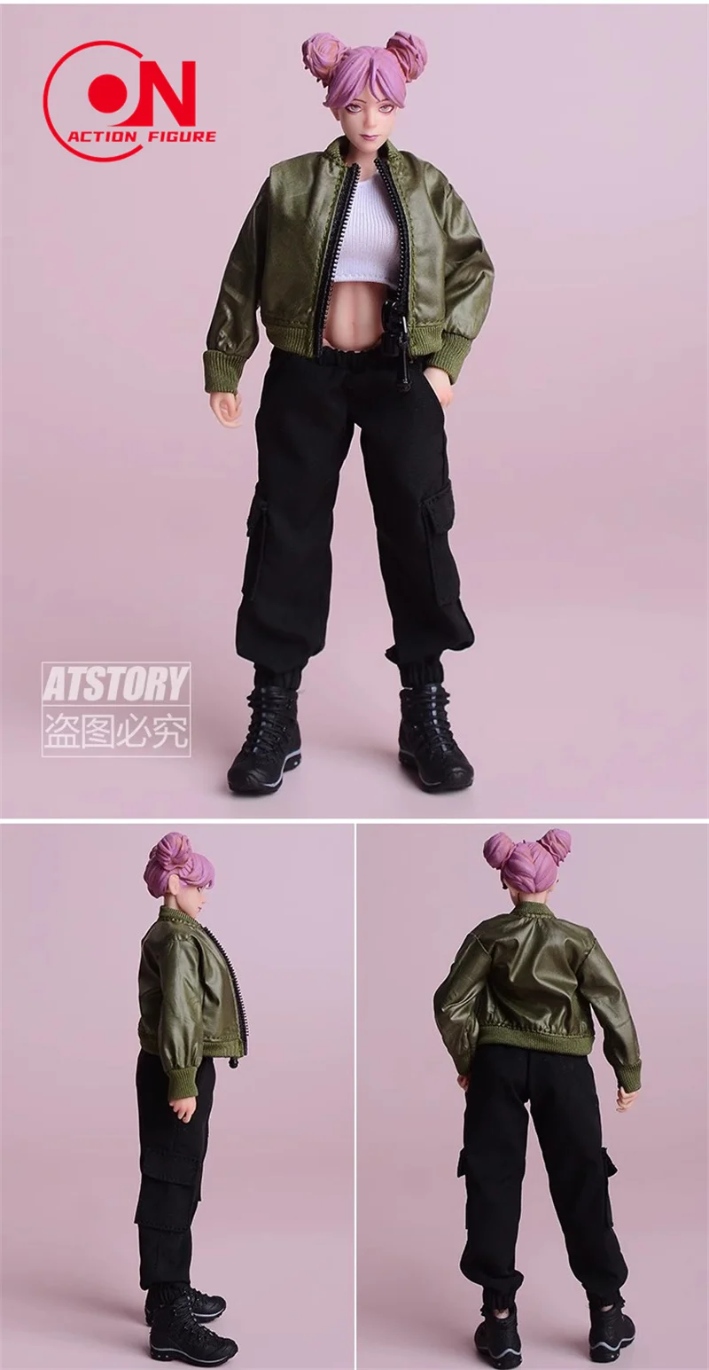 1/12 Schaal Vliegende Jas Jas Kleding Model Fit 6 "Romankey X COWL TBL Vrouwelijke Soldaat Action Figure Body pop