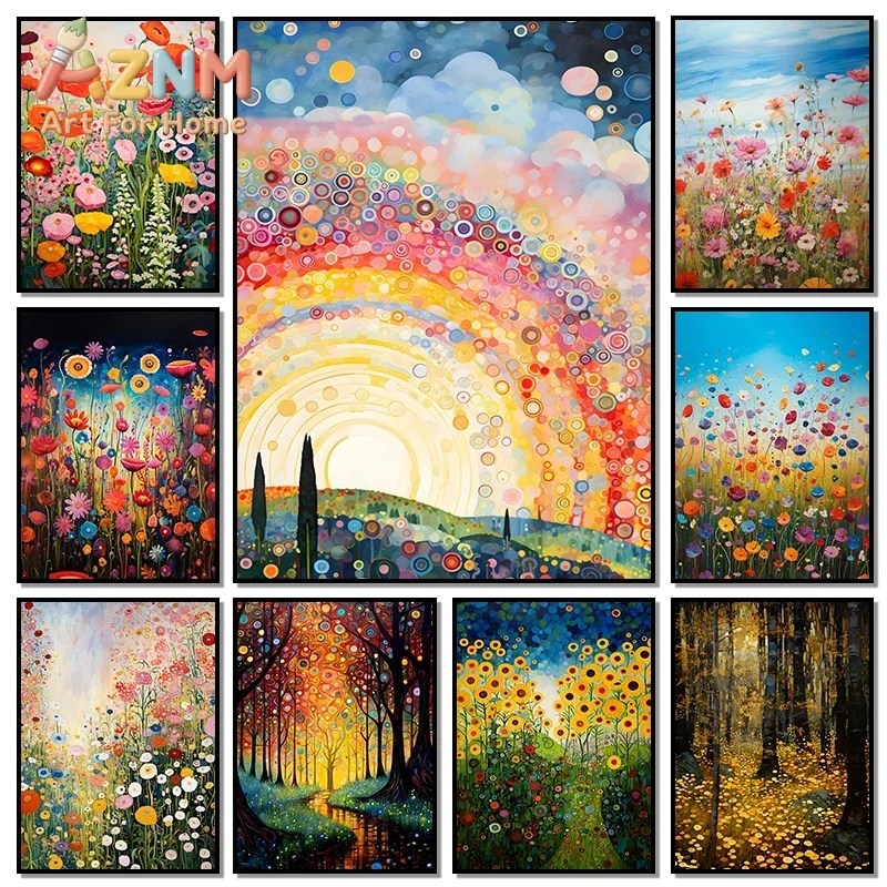 Abstract Flower Canvas Painting Modern Floral Prints Poster Wall Art Picture for Living Room Home Bedroom Decor Classroom Cuadro