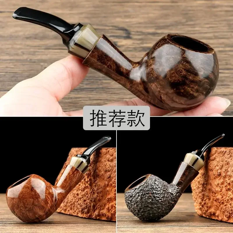 Imported Phoebe Classic Men's Solid Wood Filter Pipe Smoke Pot Handmade Old Style Smoke Bag Pot
