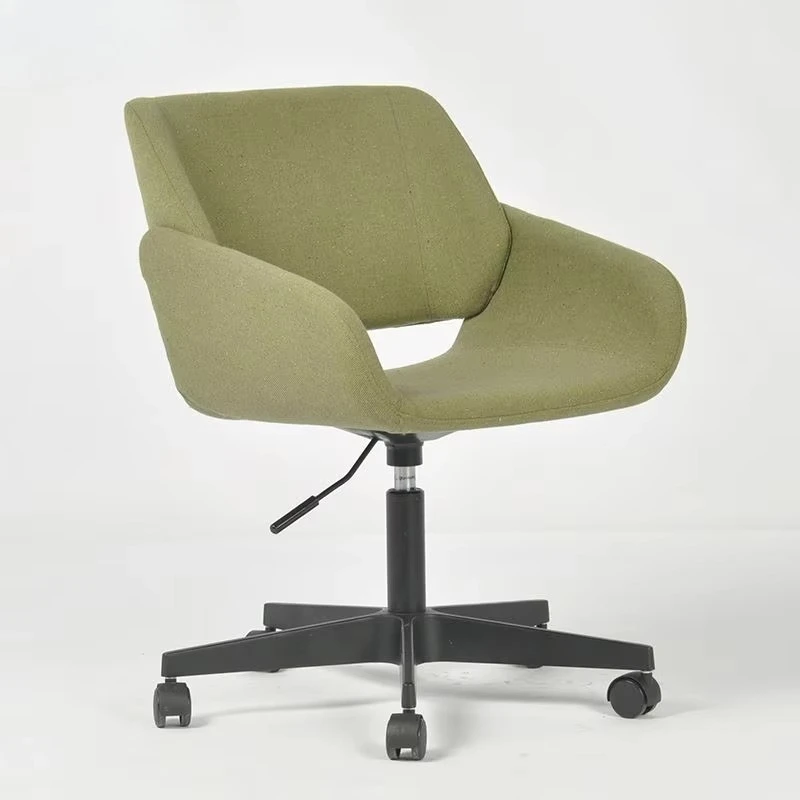High backrest modern breathable warehouse with rotating green cross leg casters office chair with armrest five-claw casters