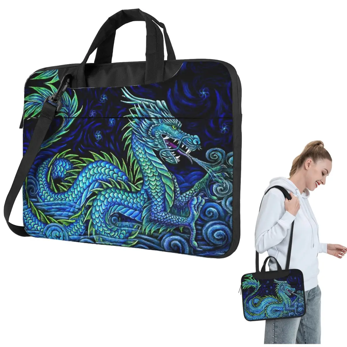 

Чехол для ноутбука Chinese Azure Dragon 10, сумка через плечо для ноутбука, сумка для компьютера, устойчивая защитная сумка для ноутбука для Macbook Pro
