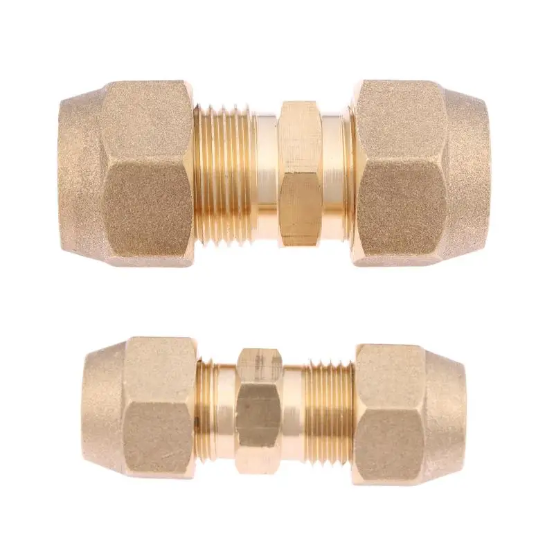1Pc 2/3/4/5mm Quick Connectors Straight Pipe Extension Joint No-Weld Fittings With Flare Nuts Copper Connectors
