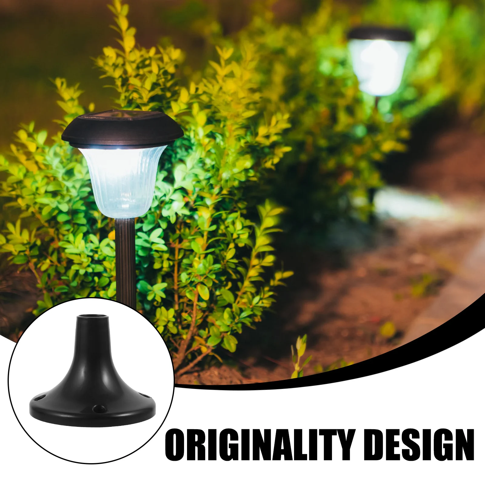 

2Pcs Garden Lamp Base Plastic Wear-Resistant Outdoor Lawn Light Base Stable Holder for Yard Light Fixtures Lamp Holder