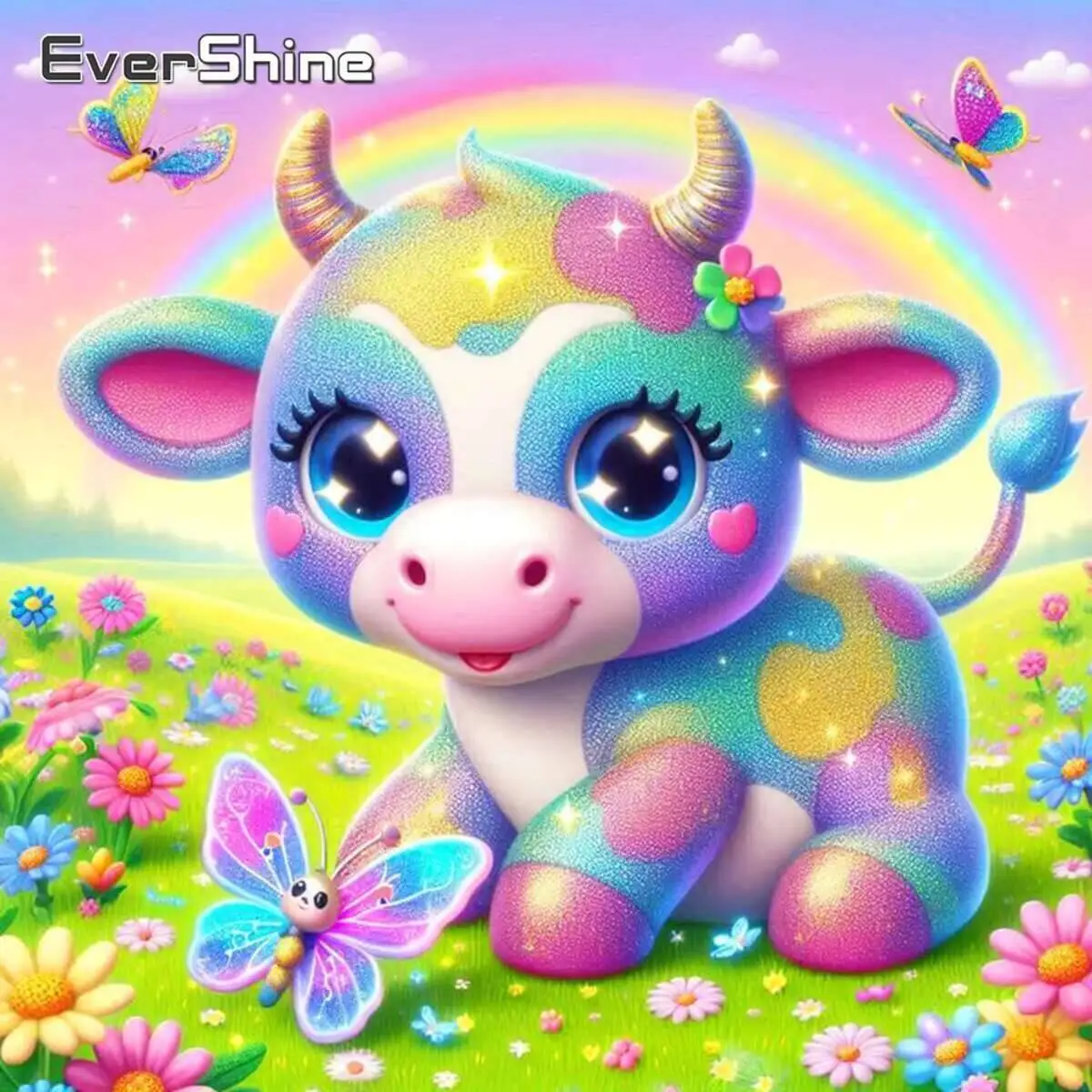 Evershine 5D DIY Cartoon Diamant Malerei Kuh Voll Platz Runde Diamant Mosaik Rinder Tier Stickerei Handgemachtes Geschenk