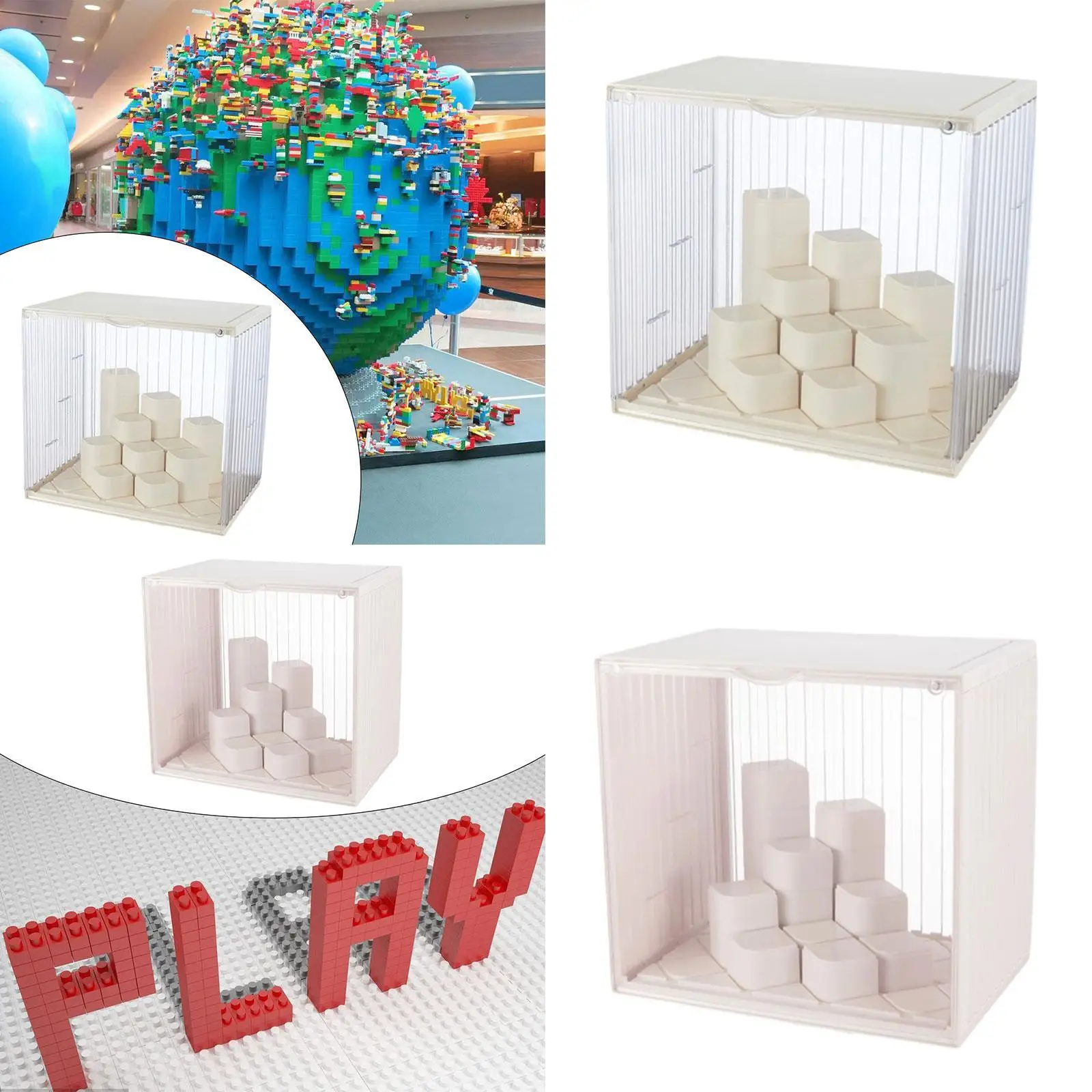 

Витрина, витрина, органайзер-куб для хранения, подставка для фигурок, штабелируемая, пылезащитная витрина для хранения, подставка для хранения, ящик для хранения