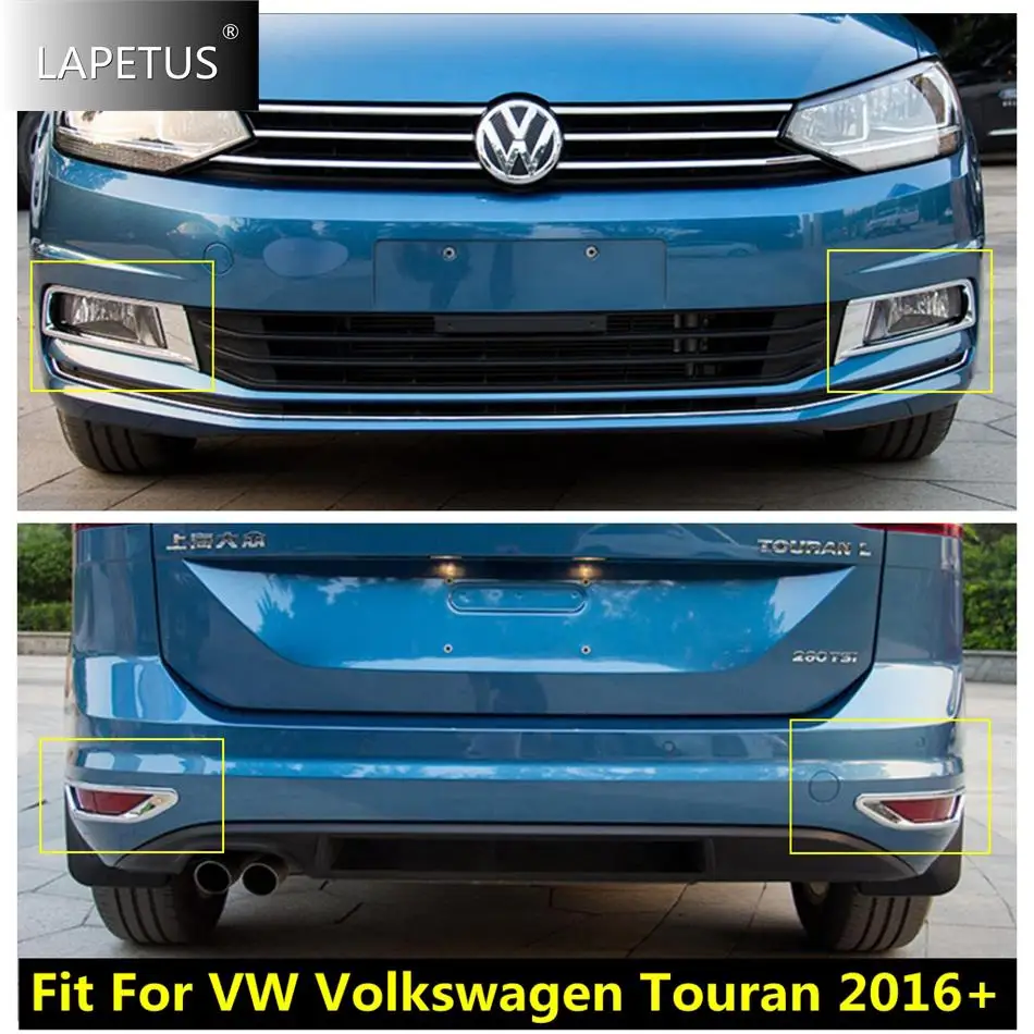 

Chrome Front / Rear Bumper Fog Lamps Lights Foglight Frame Decor Cover Trim For VW Volkswagen Touran 2016 - 2022 Car Accessories